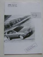 Opel Preisliste Signum März 2004 NEU