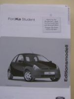 Ford Ka Student Preisliste April 2005 NEU