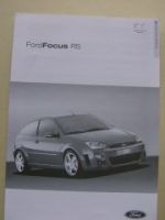 Ford Focus RS Preisliste Oktober 2002