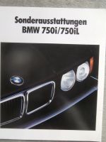 BMW 750i 750iL E32 Sonderausstattungen Großformat Katalog September 1989