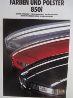BMW 850i E31 Farben und Polster E31 Großformat Katalog März 1990