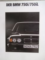 BMW 750i 750iL E32 Großformat E32 Prospekt März 1991+Highline