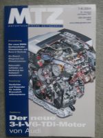 Motortechnische Zeitschrift 7+8/2004 BMW 6-Zylinder Dieselmotor Euro4 Technik, Audi 3,0l V6 TDI Motor,