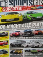 Auto Bild sportscars 5/2015 Corvette Z06 vs. McLaren 650S,Mustang GT vs. M4 Performanc eund Lexus RCF,MTM T400,HPG GOlf R,BTS S1