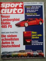 sport auto 2/1990 Lamborghini Diablo,Honda S800 vs. CRX,Audi Quattro vs. Abt C5,Koenig M5 vs. BMW M5 E34,