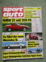 sport auto 6/1989 Hartge BMW Z1 Roadster, Mercedes Benz SL R129,Lancia Delta Integrale 16V