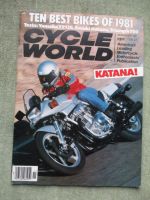 cycleworld November 1981 Yamaha YZ125,Suzuki GS1000S Katana,Triumph 750 Bonneville