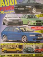 Audi Power Magazin 4/1996 wormser tuning Audi Cabrio Typ89,TEV,A3 1.8 8L vs. 318ti compact E36/5,RR-Design,Zender