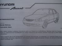 Hyundai Accent Typ LC 2001 4-türig 3/5-türig Benzin 1.5MFI 1.3MF Diesel 1.5TCI Handbuch Deutsch