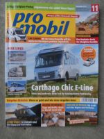 pro mobil 11/2019 Carthago Chic E-Line 51 QB,LMC Element T758G,Tischer Trail 230S,Knaus Boxster 540 Road,