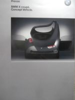 BMW X Coupé Concept Vehicle Pressemappe Januar 2001 +Fotos