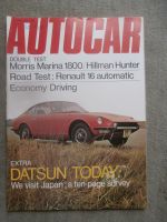 Autocar 6.5.1971 Morris Minor 1800 vs. Hillmann Hunter,Renault 16 automatic,Reliant Scimitar GTE,Datsun 1400,240Z