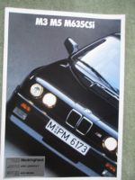 BMW M3 E30 M5 E28 M635CSI Prospekt März 1987