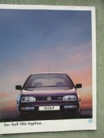 VW Golf III VR6 Highline Mappe September 1993 Rarität
