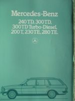 Mercedes Benz 240TD 300TD 300TD Turbo-Diesel 200T 230TE 280TE W123 Mai 1983 Katalog