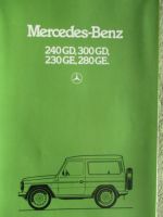 Mercedes Benz 240GD 300GD 230GE 280GE Prospekt September 1982