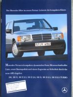 Mercedes Benz 190 +E +2.3 +2.6 +190D +2.5 +Turbo W201 Katalog Februar 1989