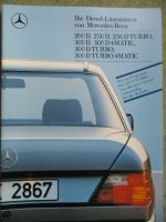 Mercedes Benz 200D 250D +Turbo 300D +4Matic 300D Turbo +4Matic August 1988 W124