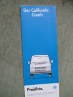 VW T4 California Coach Preisliste Modelljahr 1994