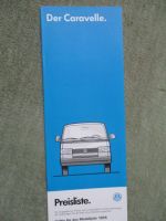 VW T4 Caravelle Preisliste Modelljahr 1995