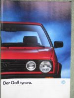 VW Golf2 Typ19E syncro Prospekt 72kw/98PS August 1990