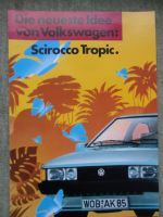 VW Scirocco Tropic 5kw 66kw 70kw Katalysator 82kw Prospekt März 1986