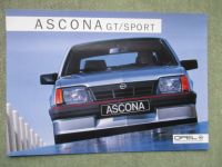 Opel Ascona C GT Sport Prospektblatt Oktober 1985