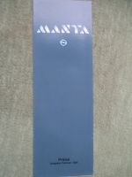 Opel Manta GT CC GT GT/E CC GT/E Preisliste Februar 1984