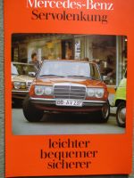 Mercedes Benz Servolenkung leichter bequemer sicherer W123 Katalog Juli 1978