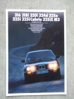 BMW 316 318i 320i 324d 325e 325i +Cabrio iX M3 Farben/Polster Modelljahr 1987