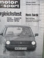 auto motor & sport 8-10/1985 VW Polo Typ86C vs. Fiat Uno vs. Fiesta vs. Corsa A vs. Peugeot 205 und Renault 5