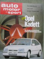 auto motor & sport 17/1984 neue Opel Kadett E alle Modelle von 54-bis 115ps exclusive Entwicklungsgeschichte