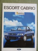 Ford Escort Cabrio Modelljahr 1994 CLX XR3i Prospekt August 1993