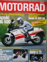 Motorrad 14/1985 Suzuki RG500,BMW K75,Honda XL600LM, Fallert BMW R80,suzuki RG80 Gamma,