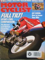 Motor Cyclist 11/1987 Comparison Avon AM18 Super Venom,Bridgestone Spitfire,Metzeler ME33-ME1,