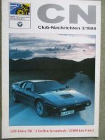 BMW Veteranen Club-Nachrichten 3/1998 20 Jahre BMW M1,Datenblatt 1800TI