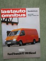 lastauto omnibus 10/1986 Ford Transit FT190 Diesel Testbericht