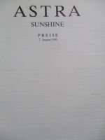 Opel Astra F Sunshine 3-türig 5-türig 4-türig 44kw 52kw 74kw +Diesel 50kw 60kw Preisliste August 1995