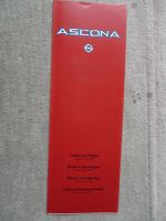 Opel Ascona C Farben und Polster Juli 1983