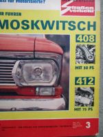 Der Deutsche Straßenverkehr 3/1971 Moskwitsch 408 und 412,