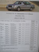 Mercedes Benz E-Klasse Limousinen W210 E220D E290TD E300TD E200-E50AMG Peisliste 3.März 1997
