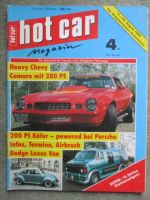 hot car magazin 4/1989 Camaro, Dodge Luxus Van, Opel GT,Capri Umbau