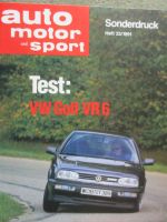 auto motor und sport 23/1991 Test VW Golf III VR6