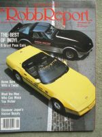 Robb Report The Magazine for Connoisseurs 9/1986 Chevrolet Corvette Pace Cars,