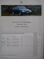Mercedes Benz CLK-Coupés W208 1.September 1997 CLK200 230 Kompressor 320