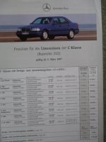 Mercedes Benz C-Klasse Limousinen W202 3.März 1997 C220D 250TD C180 C200 C230 +Kompressor C280 C36 AMG