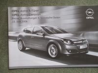 Opel Astra H 5-türer +Caravan Edition Sport Cosmo Benzin Diesel Juni 2006