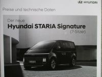 Hyundai Staria Signature Preisliste August 2021 2.2CRDI 130kw