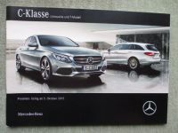 Mercedes Benz C-Klasse Limousine T-Modell W205 C180d 200d 220d 250d 300h C160-C63S Oktober 2015