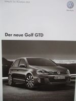 VW Golf VI GTD Preisliste Modelljahr 2010